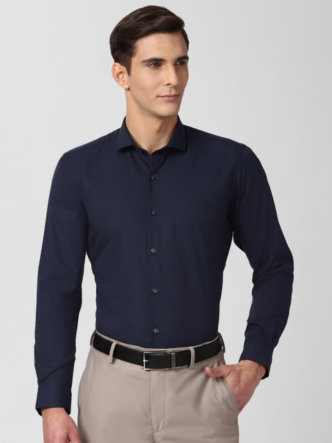 

Peter England Men Navy Blue Formal Cotton Shirt