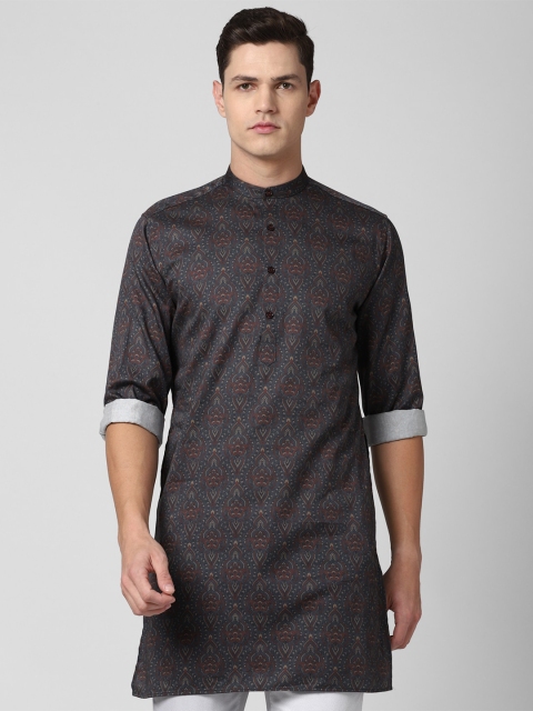 

V Dot Men Navy Blue Slim Fit Printed Casual Shirt