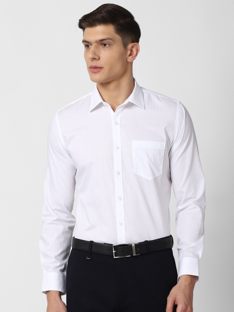 

Van Heusen Men White Slim Fit Striped Formal Shirt