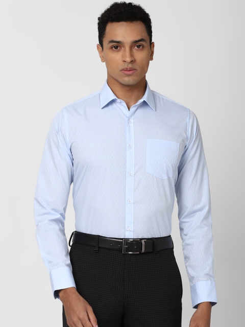 

Van Heusen Men Blue Slim Fit Printed Formal Cotton Shirt