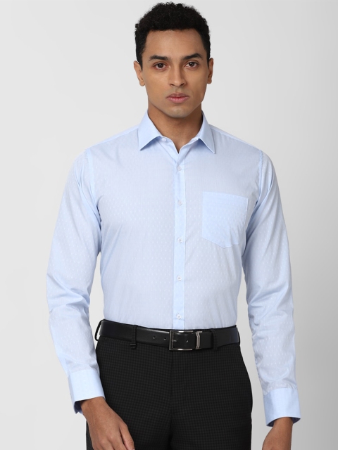 

Van Heusen Men Blue Slim Fit Printed Formal Cotton Shirt