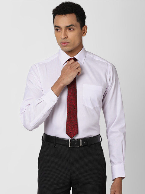 

Van Heusen Men White Solid Formal Shirt