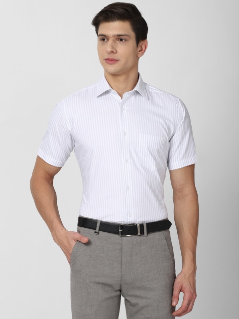

Van Heusen Men White Striped Formal Cotton Shirt