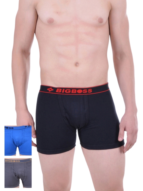 

Dollar Bigboss Men Pack of 3 Trunks MDTR-10-PO3-4, Black