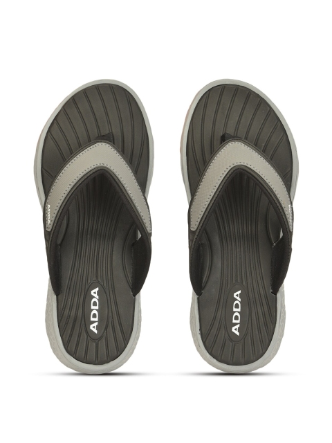 

Adda Men Black & Grey Rubber Thong Flip-Flops