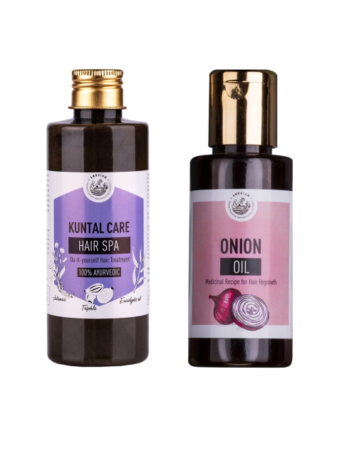 

AMRUTAM Set of 100% Ayurvedic Kuntal Care Hair Spa & Onion Oil, Purple
