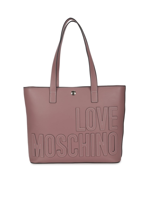 

LOVE MOSCHINO Mauve Printed Leather Structured Shoulder Bag