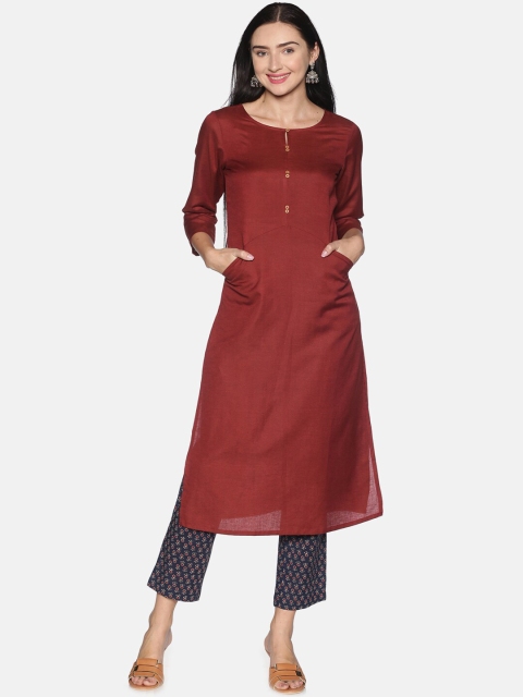 

Saffron Threads Women Maroon Kurta