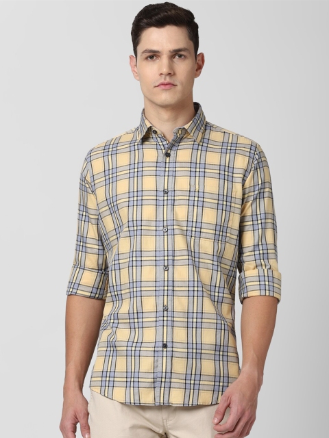 

Van Heusen Sport Men Yellow Slim Fit Tartan Checks Checked Casual Shirt