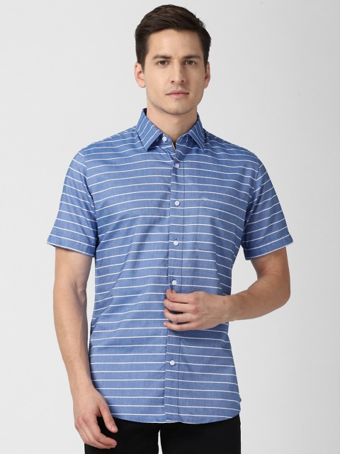 

Van Heusen Sport Men Blue Slim Fit Striped Cotton Casual Shirt