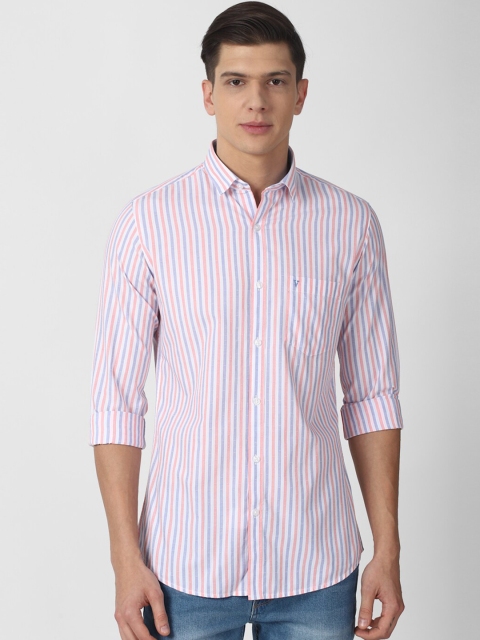 

Van Heusen Sport Men White Slim Fit Striped Cotton Casual Shirt