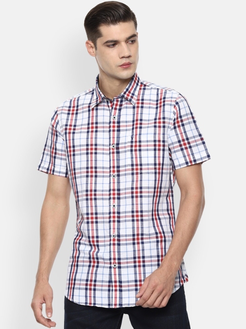 

Van Heusen Sport Men White & Red Slim Fit Checked Casual Shirt