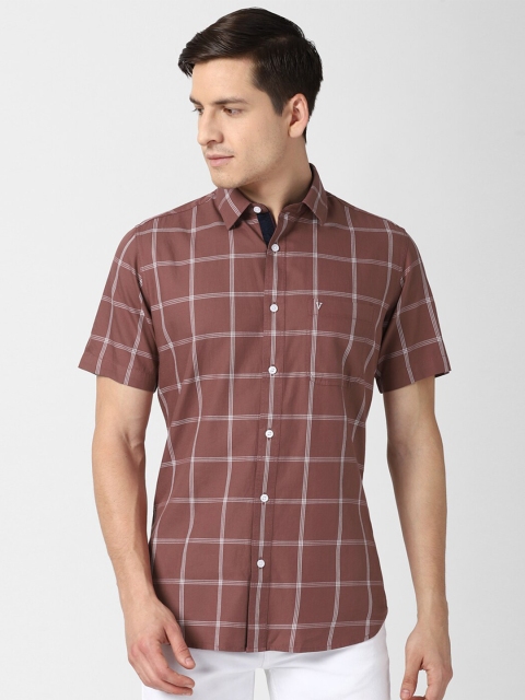 

Van Heusen Sport Men Maroon Slim Fit Windowpane Checked Casual Shirt
