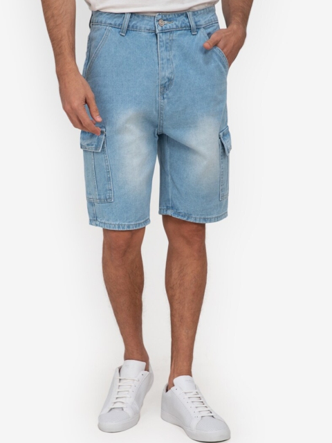 

ZALORA BASICS Men Blue Washed Outdoor Shorts