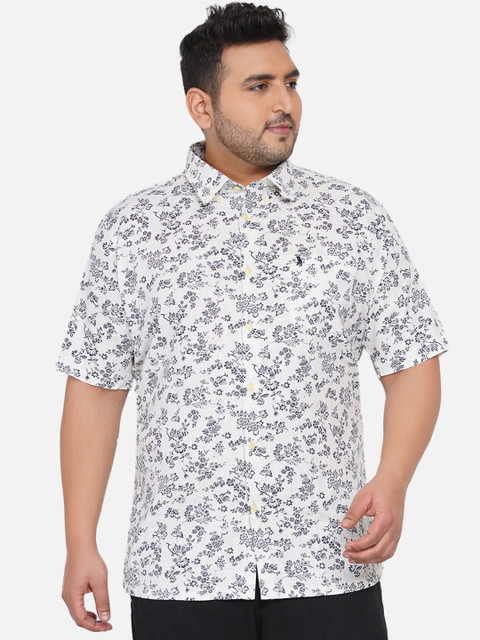 

Santonio Men Navy Blue Comfort Floral Printed Casual Shirt