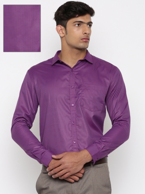 

Independence Men Purple & Blue Slim Fit Striped Formal Shirt