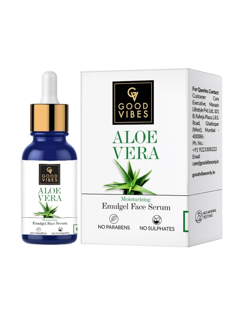 

Good Vibes Aloe Vera Moisturizing Emulgel Face Serum - 10 ml, White