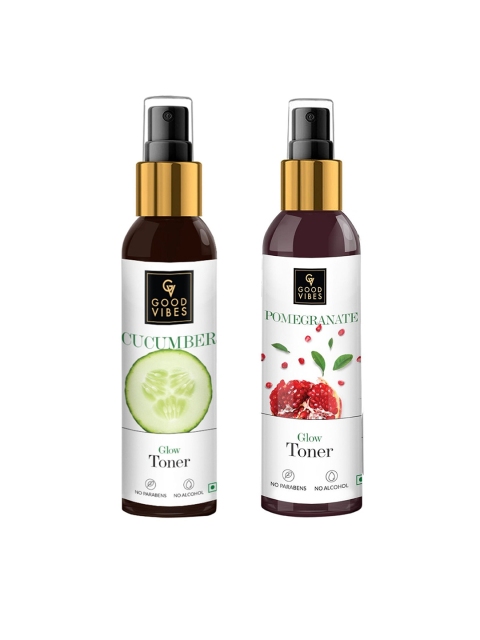

Good Vibes Set of Cucumber & Pomegranate Glow Face Toner - 120 ml Each, White
