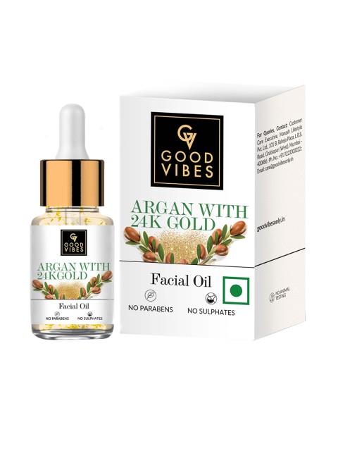 

Good Vibes Argan with 24 K Gold Facial Oil - 10 ml, White