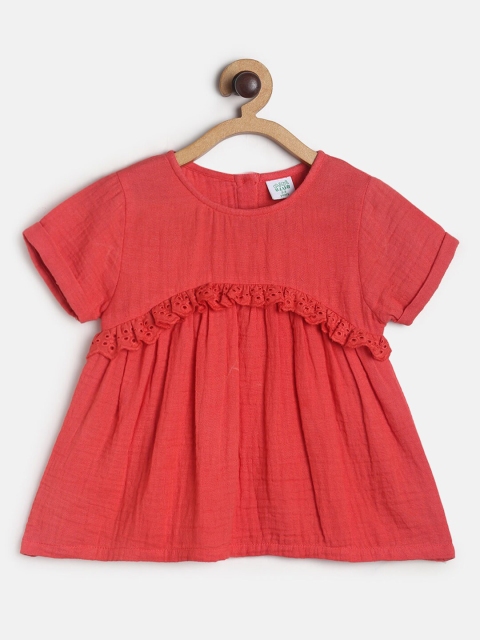 

MINI KLUB Red Solid Pure Cotton A-Line Top