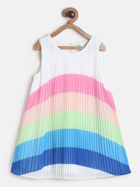 

MINI KLUB White & Pink A-Line Dress