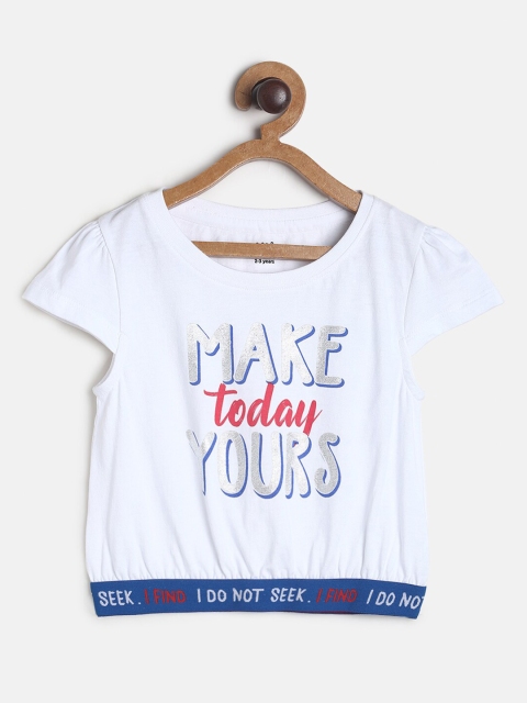 

MINI KLUB White Print Organic Cotton Blouson Top