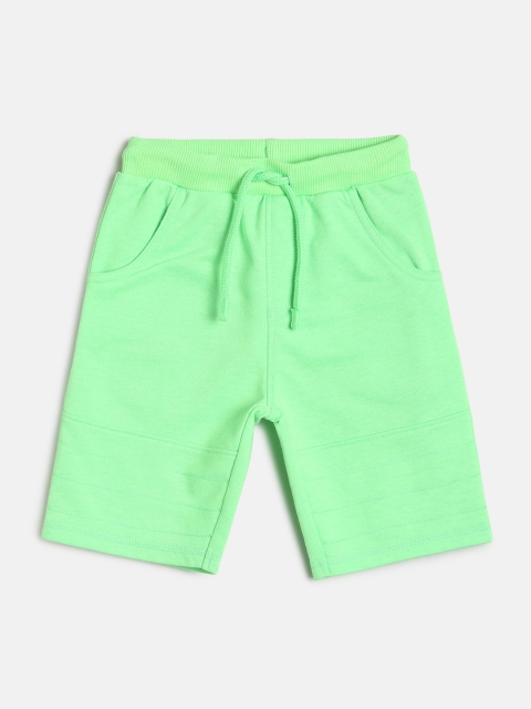 

MINI KLUB Boys Fluorescent Green Solid Shorts
