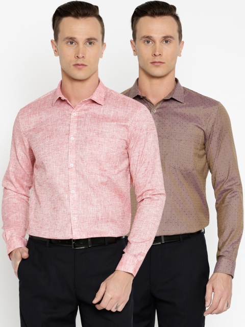 

Independence Men Pack Of 2 Formal Shirts, Brown