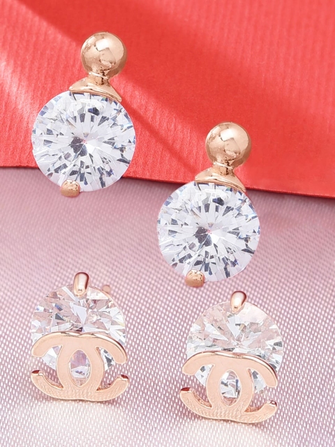 

Zaveri Pearls Rose Gold Contemporary Drop Earrings