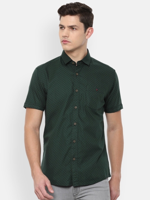 

Louis Philippe Jeans Men Green Slim Fit Printed Casual Shirt