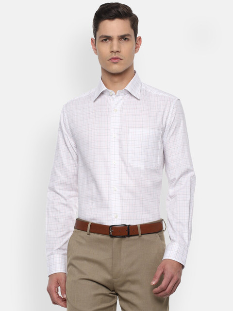 

Louis Philippe Men White Checked Formal Shirt