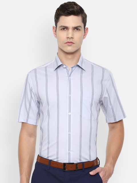 

Louis Philippe Men Blue Slim Fit Striped Formal Shirt