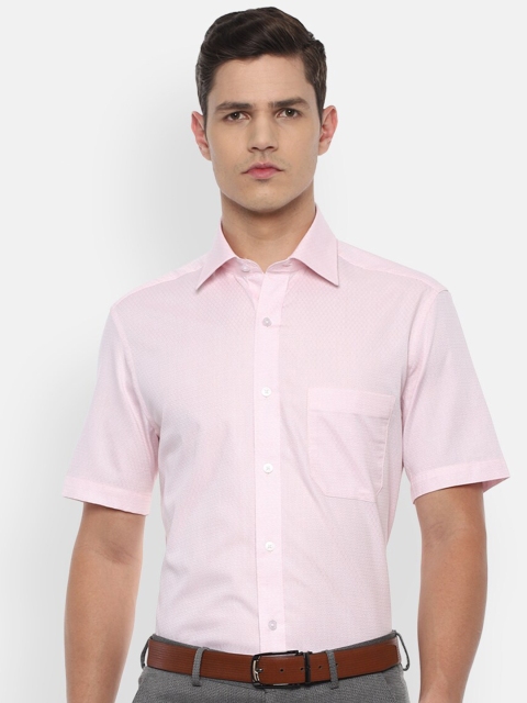 

Louis Philippe Men Pink Self Design Formal Shirt