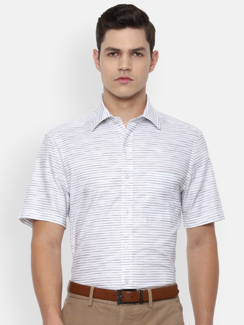 

Louis Philippe Men White Striped Cotton Formal Shirt