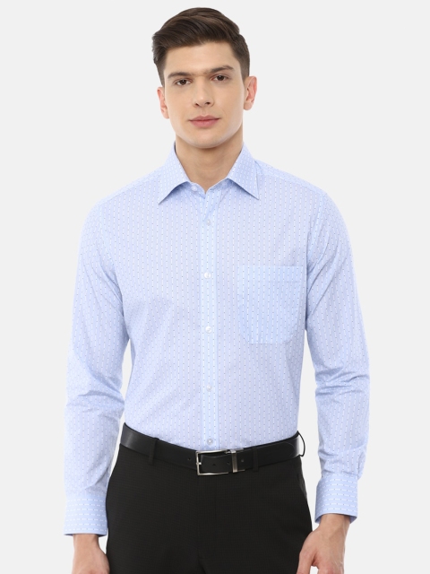 

Louis Philippe Men Blue Printed Formal Shirt