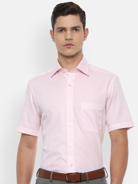

Louis Philippe Men Pink Self Design Regular Fit Formal Shirt