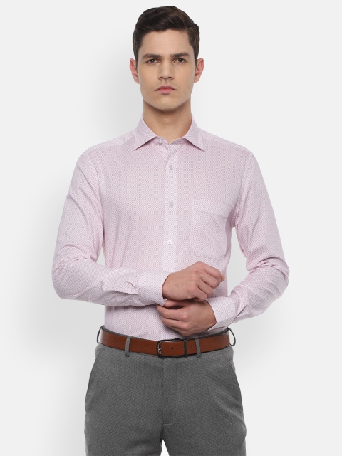 

Louis Philippe Men Pink Printed Cotton Formal Shirt