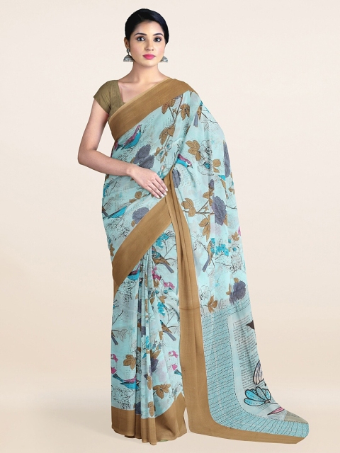 

Pothys Women Blue Floral Printed Saree