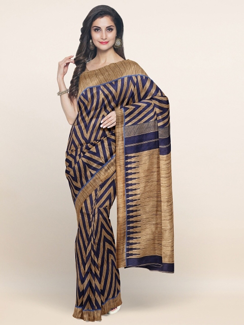 

Pothys Blue Geometric Printed Saree