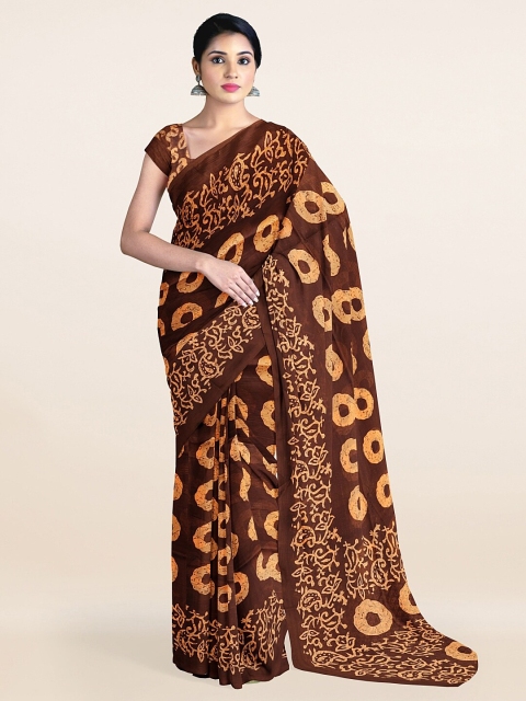 

Pothys Brown Batik Printed Saree