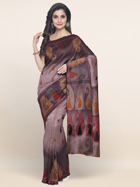 

Pothys Mauve & Maroon Paisley Printed Saree