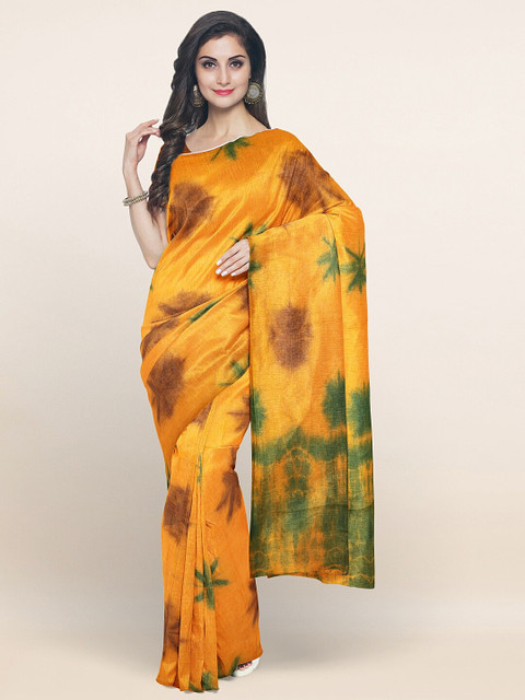 

Pothys Yellow & Green Tie and Dye Pure Cotton Saree