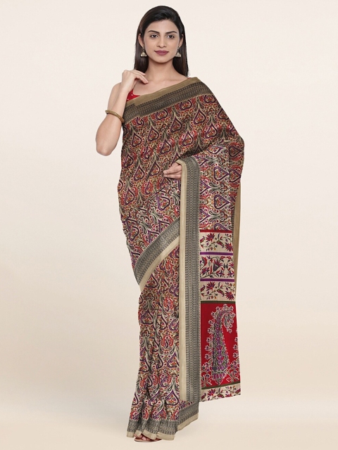 

Pothys Red & Beige Ethnic Motifs Printed Saree