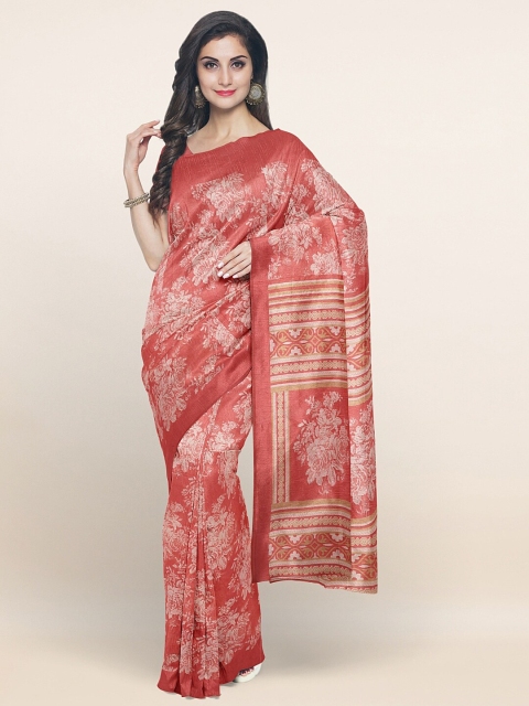

Pothys Pink & White Floral Printed Saree