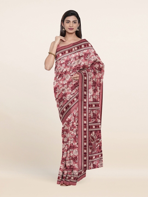 

Pothys Mauve & Off White Floral Printed Saree