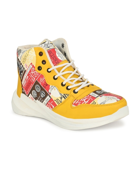 

JOKATOO Men Yellow Printed Sneakers