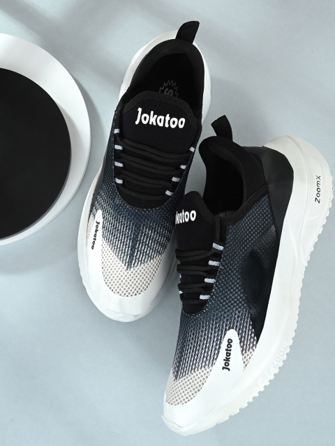 

JOKATOO Men Black & White Running Shoes