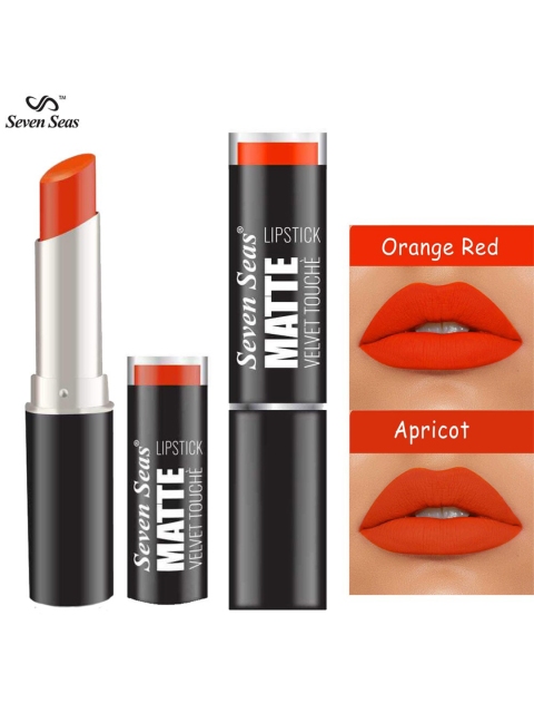 

Seven Seas Set of Matte Velvet Touche Lipsticks 3.8 g Each - Orange Red & Apricot