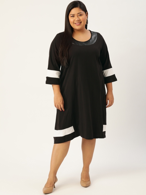 

Revolution Women Plus Size Black A-Line Dress