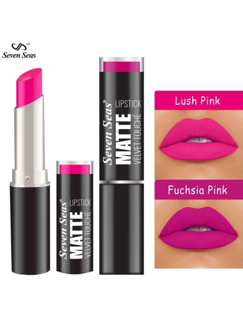 

Seven Seas Set of Matte Velvet Touche Lipsticks 3.8 g Each - Fuchsia Pink & Lush Pink